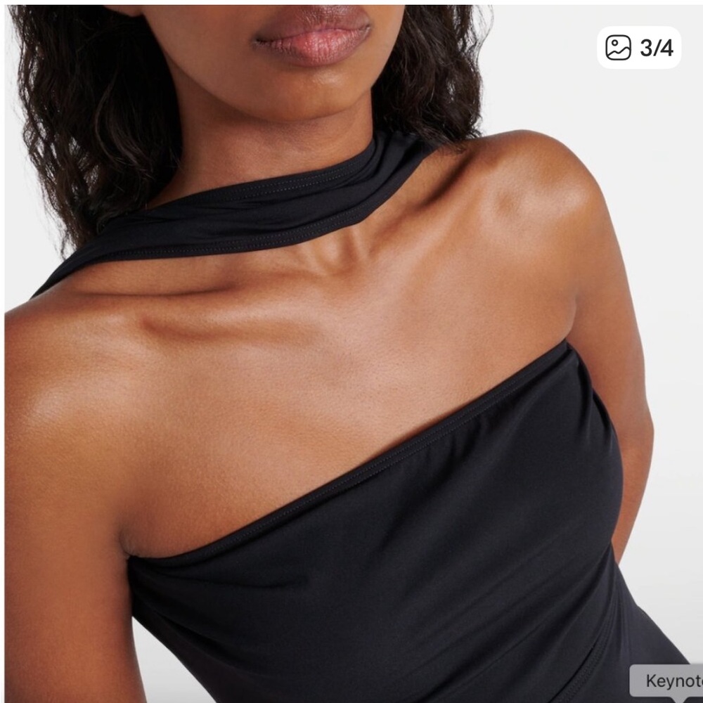 Toteme Elegant Black One-Shoulder Swimsuit
